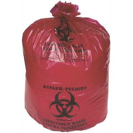 Berry Plastics 36 Gal. High-Density Red Trash Bags, 250PK HH404816PR